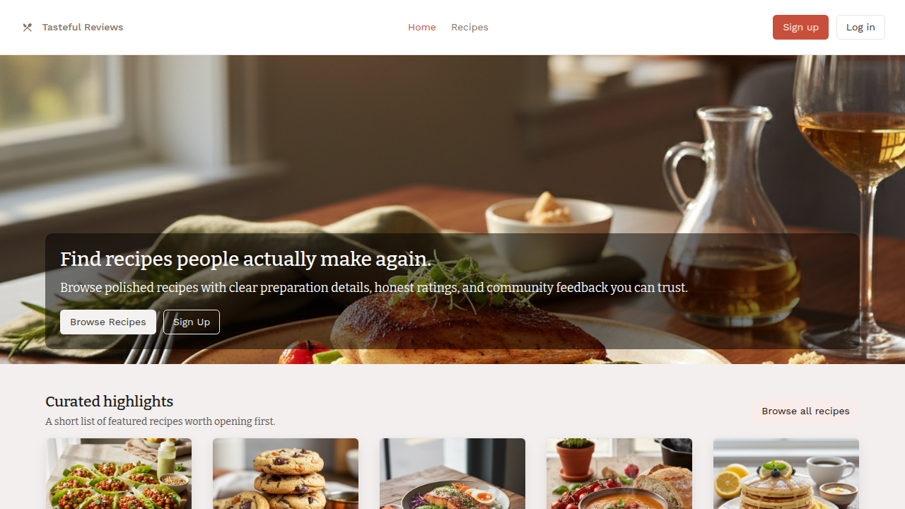 A generated Buzzy app landing page populated with sample data